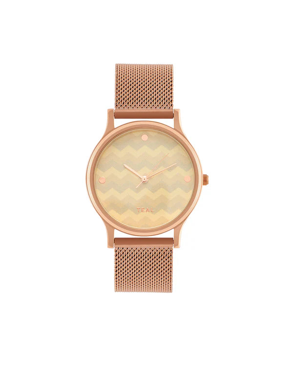 Modern Chevron Face Watch with Refined Stainless Steel Mesh Strap