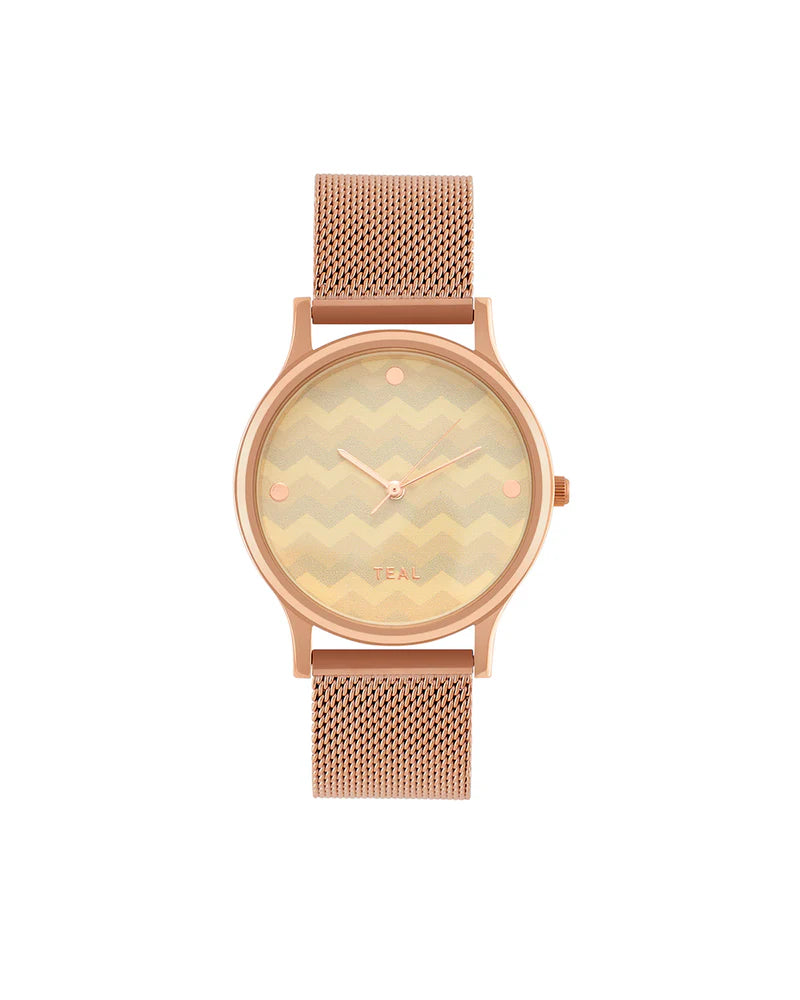 Modern Chevron Face Watch with Refined Stainless Steel Mesh Strap
