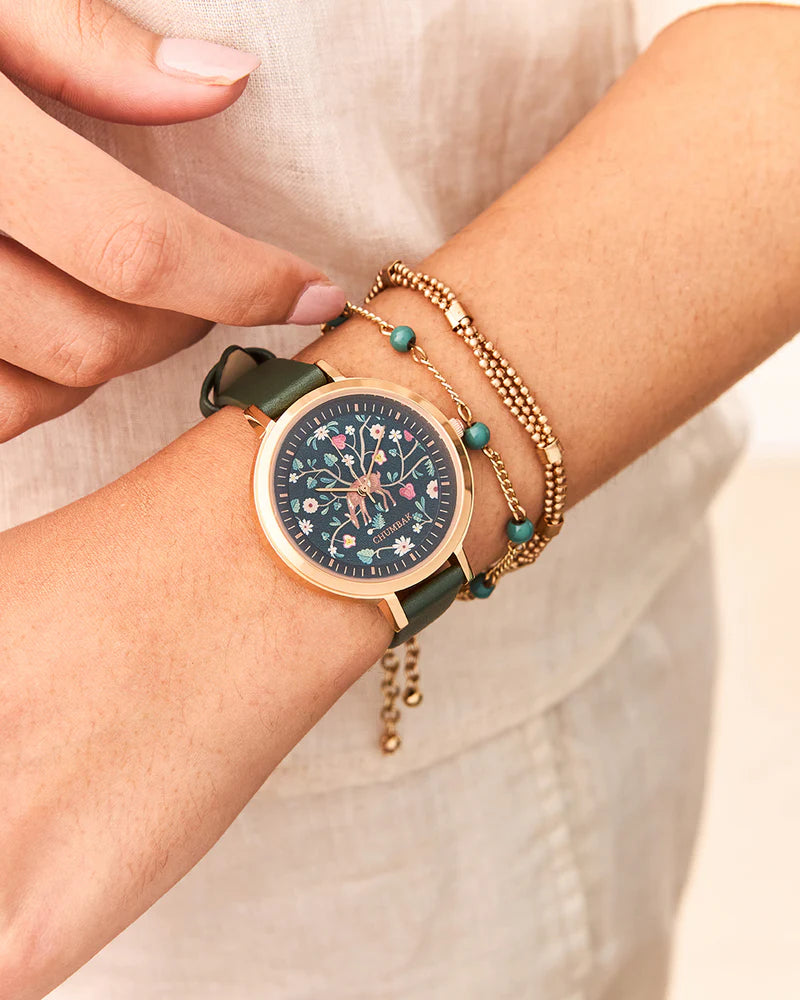 Trendy Leather Strap Watch and Bracelet Combo for Everyday Style