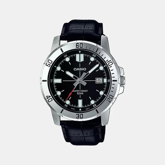 Sophisticated Men’s Analog Leather Wristwatch for Everyday Wear