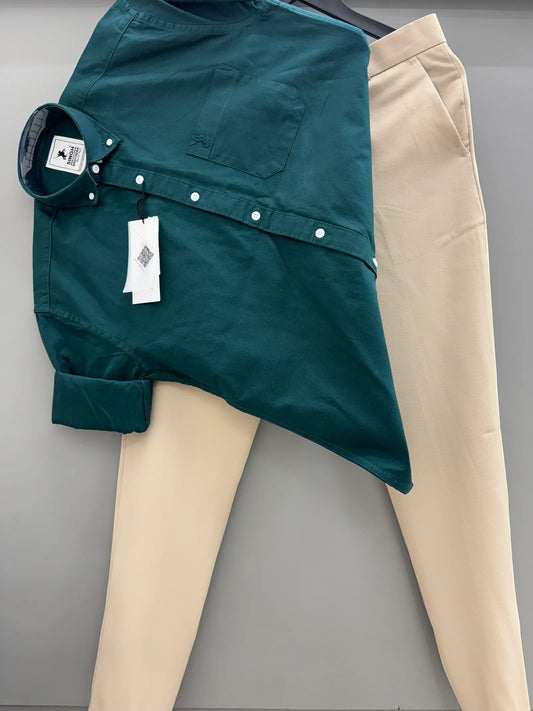 Men’s Cotton Oxford Shirt with Coordinated Formal Pant