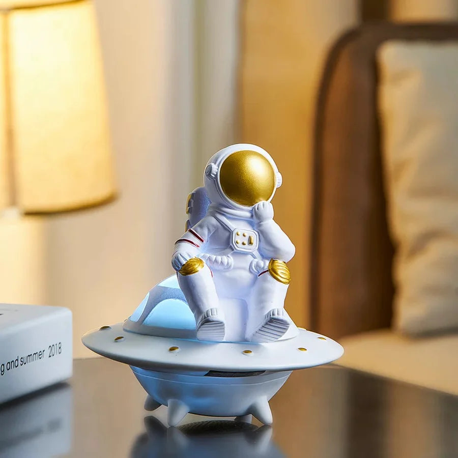 Futuristic Astronaut on UFO LED Wireless Speaker for Home, Office, and Party Atmosphere
