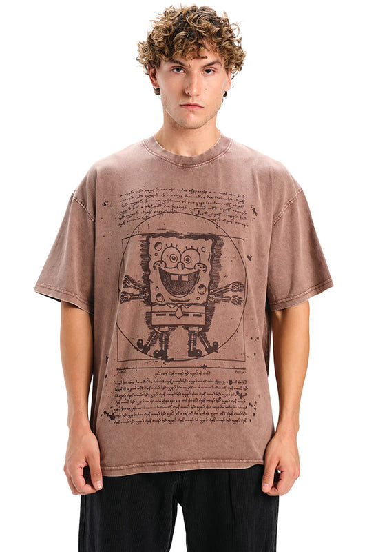 Dusty Brown SpongeBob T-shirt For Men