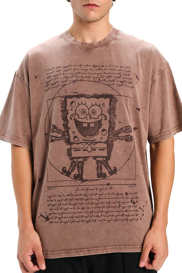 Dusty Brown SpongeBob T-shirt For Men