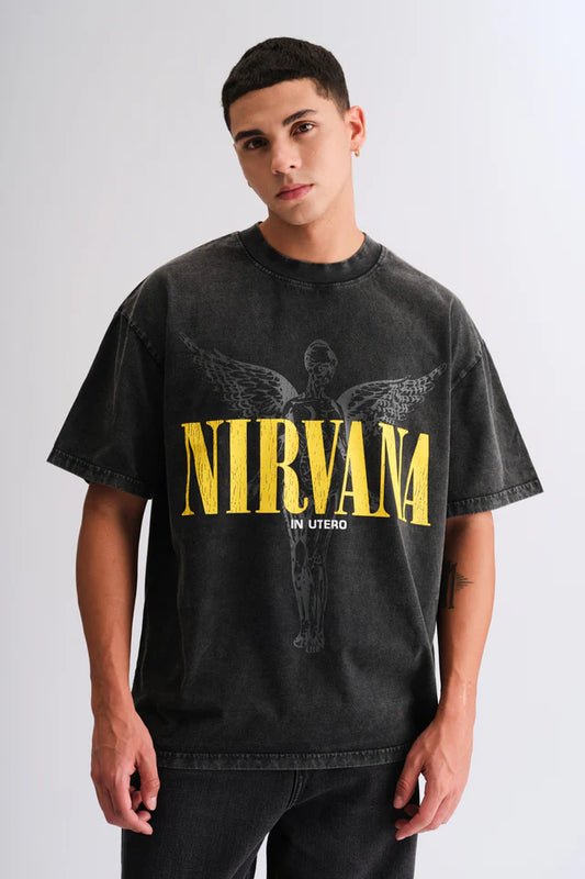 Men’s Black Nirvana Oversized Casual T-shirt