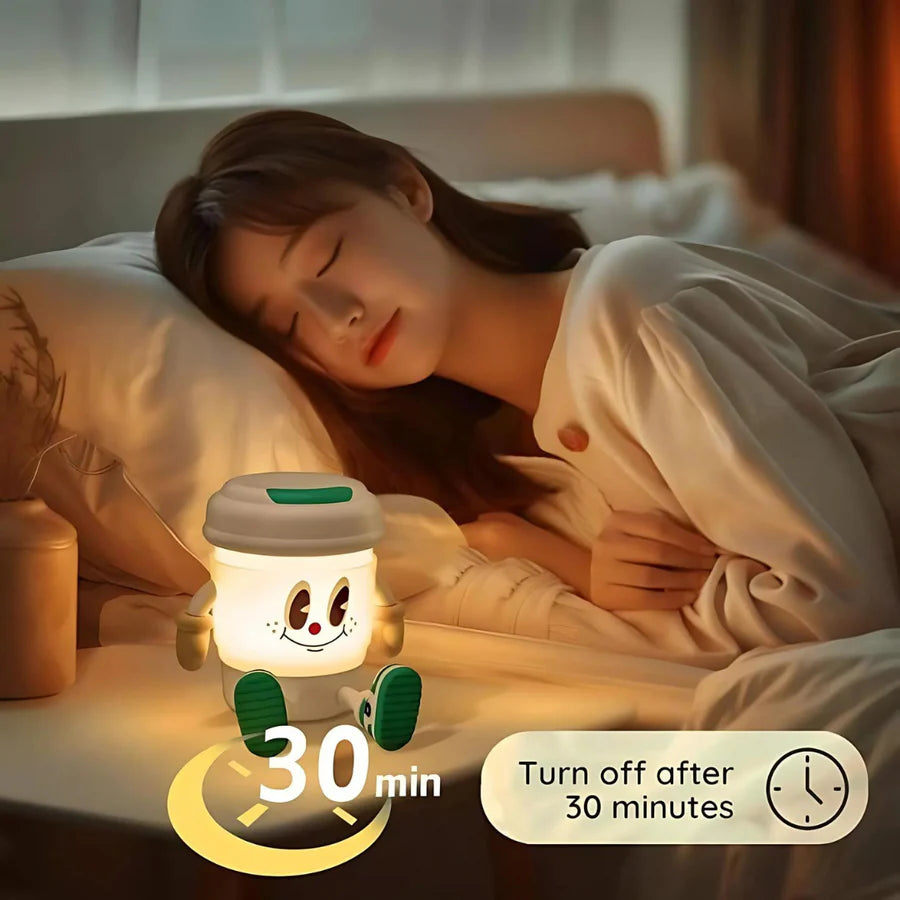 LED Coffee Night Light with Integrated Speaker and Phone Stand Perfect for Home or Office