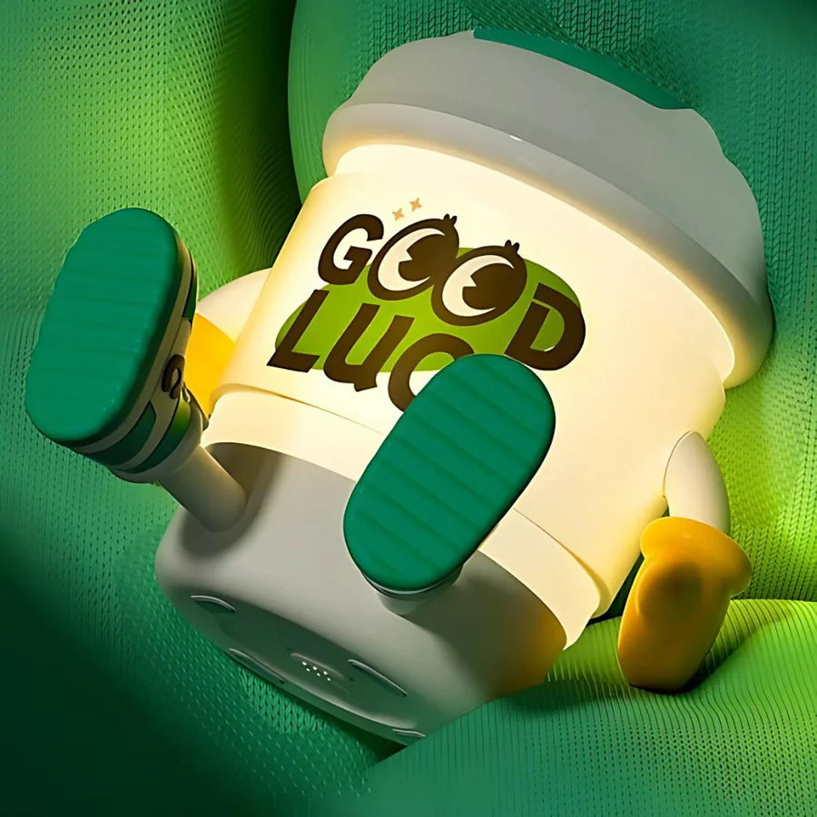 LED Coffee Night Light with Integrated Speaker and Phone Stand Perfect for Home or Office