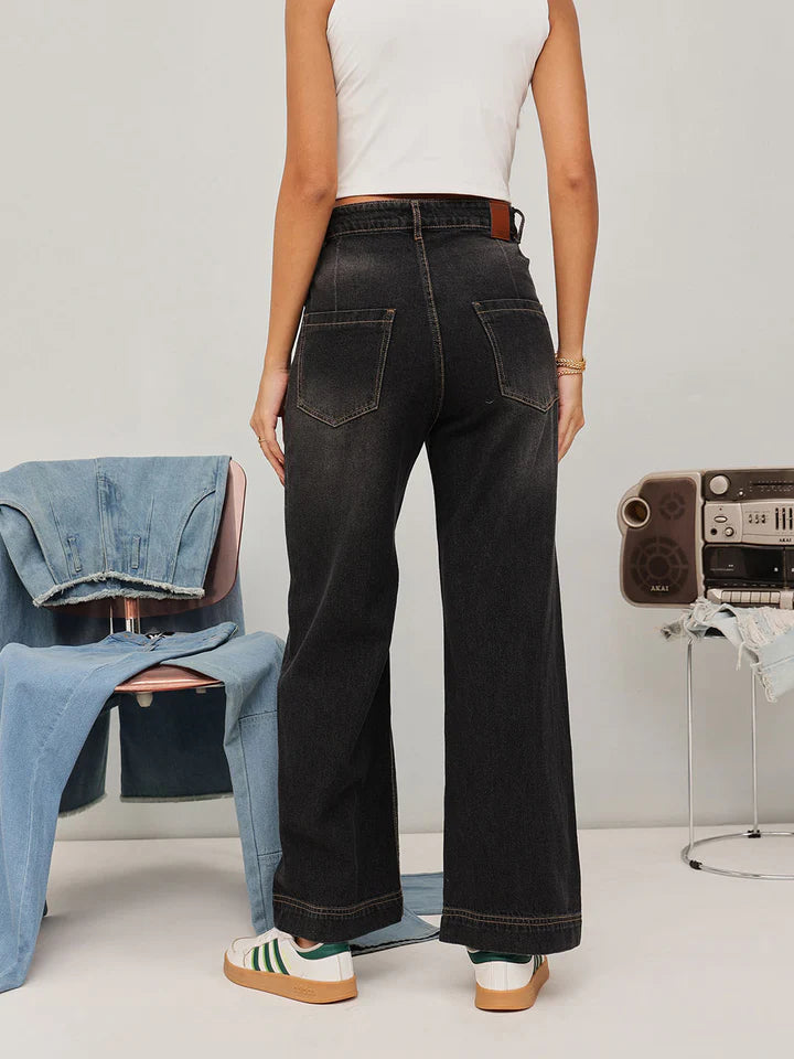 Casual Women’s Wide Leg Jeans Crafted from Premium Denim with Loose Flowing Fit and Contemporary Fashion-Forward Look