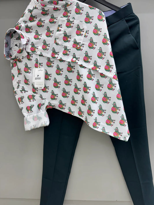 Men’s Printed Shirt with Pant Combo