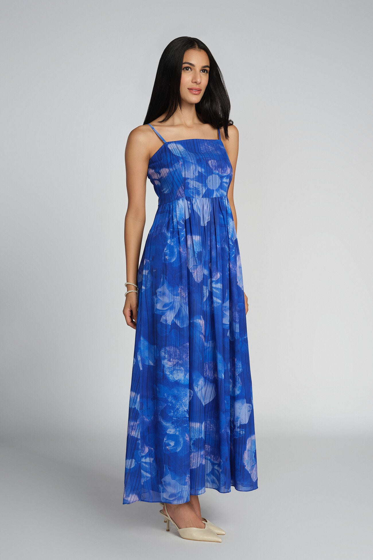 Elegant Garden Dress with Flowing Silhouette, Delicate Detailing, and Timeless Feminine Charm Perfect for Outdoor Gatherings and Special Occasions