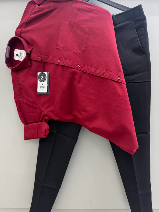 Formal Cotton Oxford Shirt and Pant Set for Men