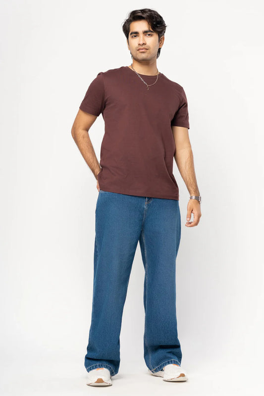 Men’s Casual Blue Fish Cut Straight Cut Jeans