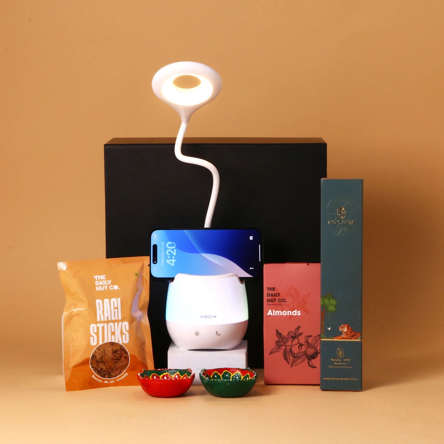 Complete Glow and Nourish Gift Box with Multifunctional LED Therapy Device and Relaxation Gadgets