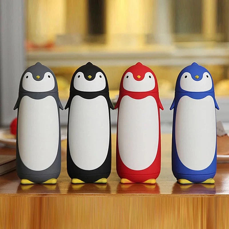 Cute Penguin Shaped Thermos Bottle with Double-Walled Vacuum Insulation for Hot and Cold Beverages