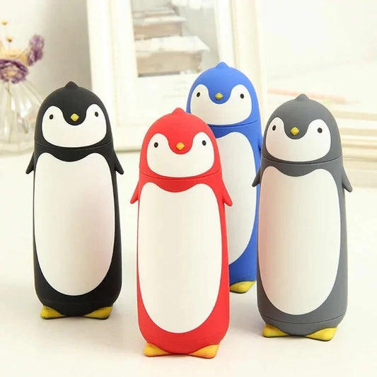 Cute Penguin Shaped Thermos Bottle with Double-Walled Vacuum Insulation for Hot and Cold Beverages