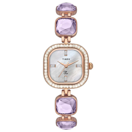 Refined Women’s Off White Square Analog Wristwatch
