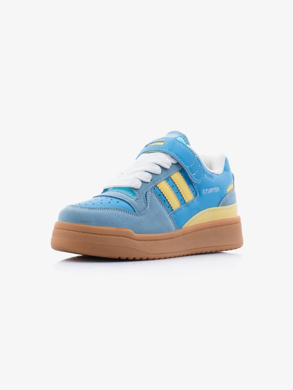 Blue-Yellow Street Style Flat Sole Sneakers