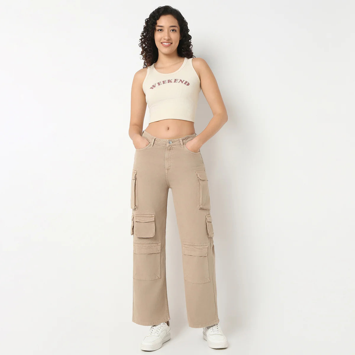 Trendy Overdyed Cargo Trousers for Women Featuring Contemporary Streetwear Aesthetic, Comfortable Fit, and Versatile Casual Wear
