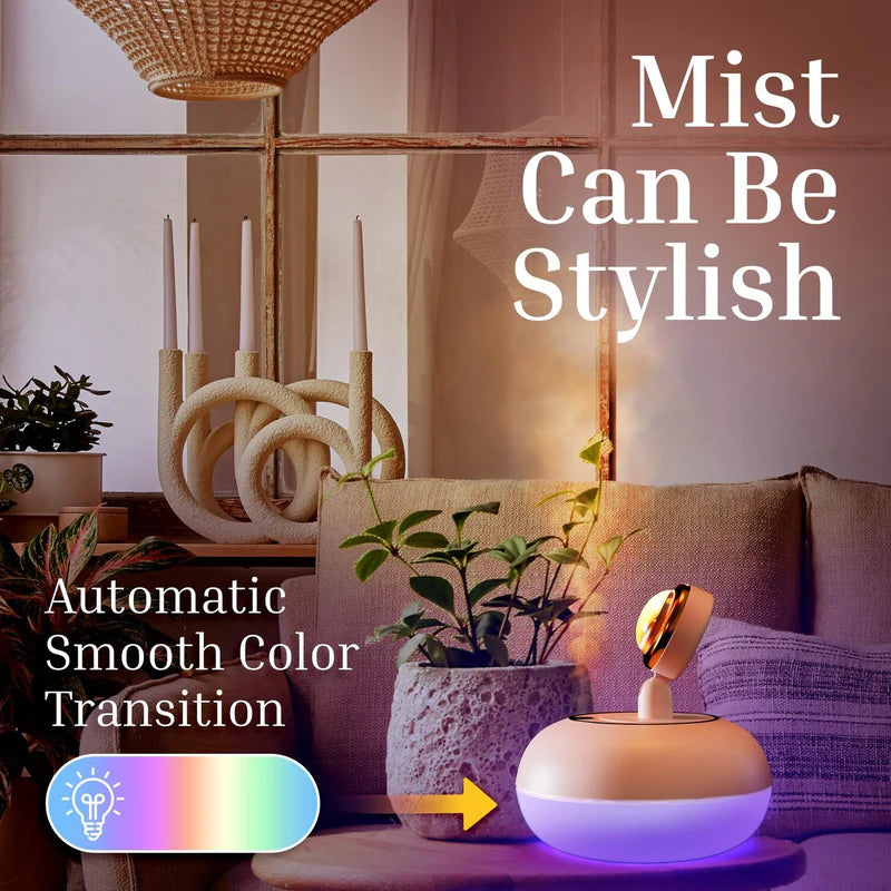 Dual Function Sunset Lamp and Humidifier with 360° Rotating Head and Multiple Mist Levels