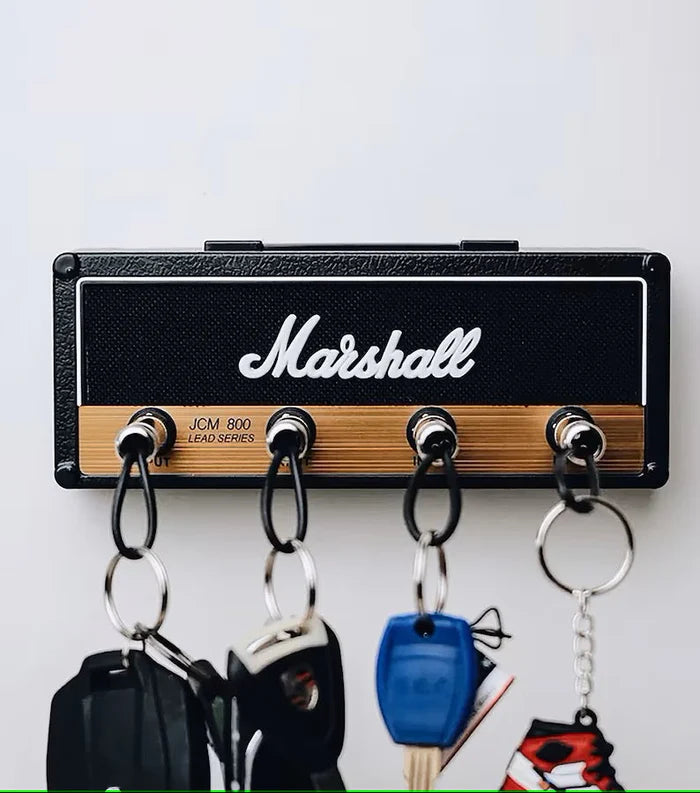 Wall Mounted Guitar Amp Key Rack with Plug Keychains Decorative for Music Rooms and Home Décor