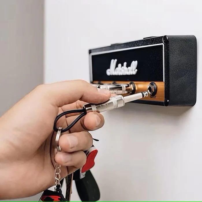 Wall Mounted Guitar Amp Key Rack with Plug Keychains Decorative for Music Rooms and Home Décor
