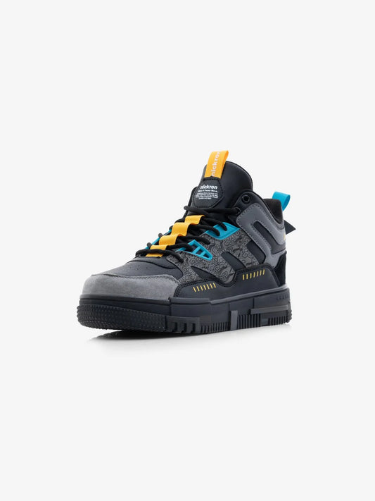 Black Mid Top Premium Flat Sole Sneakers